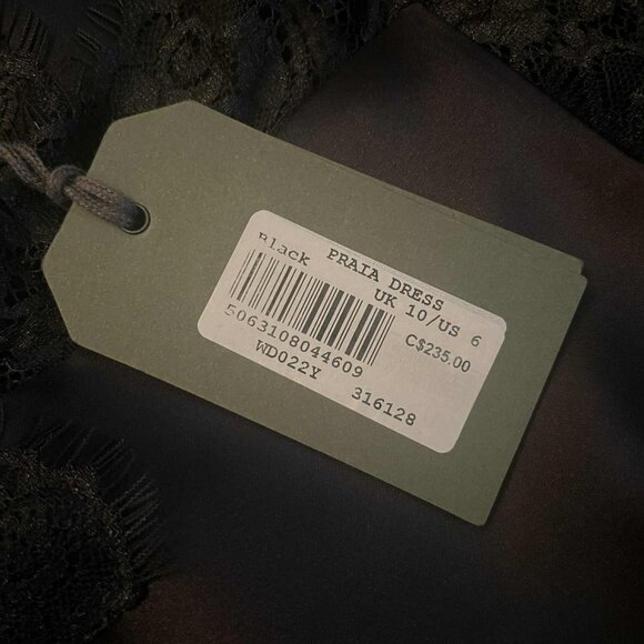 AllSaints Praia Dress, Black, Size 6 - Picture 4 of 4